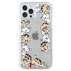 COQUAD 蠟筆小新亂七八糟半透明卡片超薄手機殼