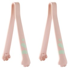 이지실리 실리콘 캐치캣 고양이 주방집게 중 19cm, 핑크, 2개