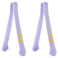 이지실리 矽膠貓爪廚房夾 中 19cm, 紫色, 2個