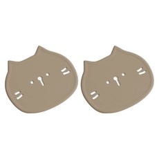 에이드엘 펀칭캣 실리콘 컵받침, 샌드베이지, 2개