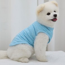 LuckyPetter 狗狗夜光涼感彈性無袖背心 義大利灰狗服, 天空藍, 1個