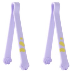 이지실리 실리콘 캐치캣 고양이 주방집게 소 12cm, 퍼플, 2개