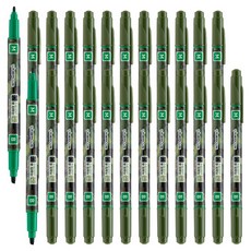 Lineplus 可用水清除的水性OHP筆 M B, 綠色, 24個