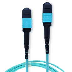 MYBESTFRIEND MPO F to MPO F 12C OM3 光纖跳接線 MBF-MPO315, 水藍色, 15m, 1個