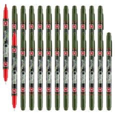 Lineplus 水擦拭水性OHP筆 M F, 紅色, 2個