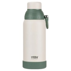 TYESO 泰碩 露營不鏽鋼真空雙蓋運動水瓶保溫隨行杯, 白色, 1個, 600ml