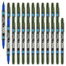 라인플러스 물로 지우는 수성 OHP 펜 M B, 청색, 24개