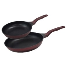 Kitchen-Art 錦上添花 IH 電磁爐用鈦塗層平底鍋2件組 Z, 1套, 混合色, 平底鍋 24cm + 平底鍋 30cm