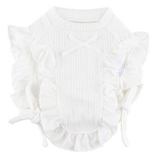 Montier 狗狗荷葉邊披肩, 白色, 1個