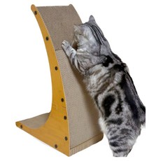 MAAH 고양이 커브 탑 수직 스크래쳐 장난감, 브라운, 1개