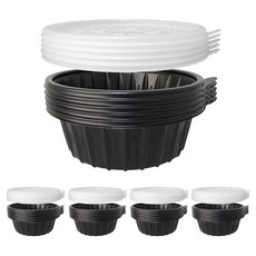 Bloom at home 冷麵 刀削麵容器 黑色 小 195 x 195 x 65 mm + 含蓋套組, 25套