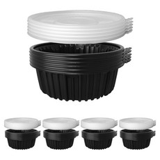 Bloom at home 冷麵刀削麵用碗 黑色 小 190 x 190 x 65 mm + 含蓋套組, 25套