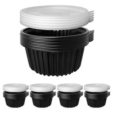 Bloom at home 冷麵 刀削麵用容器 黑色 大 190 x 190 x 85 mm + 含蓋組合, 25套