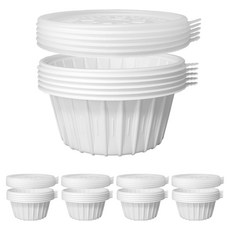 Bloom at home 冷麵 刀削麵用容器 白色 大 195 x 195 x 85 mm + 蓋子組合, 25套