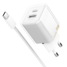 IRIVER 30W 2埠超高速Twinkle家用充電器 IHA-GAN30WD, 雪花白, 1個