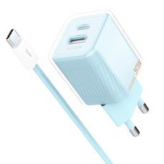 IRIVER 30W 2埠超高速Twinkle家用充電器 IHA-GAN30WD, 天空藍, 1個