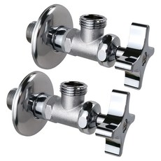 BATHROOM KNOWLEDGE 黃銅洗臉盆馬桶配件管路角閥, 2個