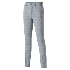 CONFIAR 男士隱藏式鬆緊帶線條格紋長褲 TC2006