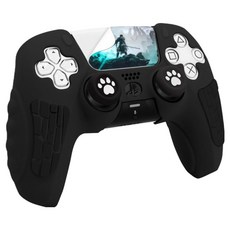 HOHOO PS5 Pro Slim 控制器 DualSense Elite 矽膠握把保護套, 墮落君主 黑色, 單一商品, 1個