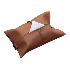 Mass 生活好物 可掛椅背汽車用面紙盒/扶手箱不佔空間皮革面紙套 26 x 16cm, 1個, 咖啡色