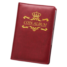 WAX STORE 全世界硬幣收納冊 120格 紅色皇冠 15 x 16 cm, 1個