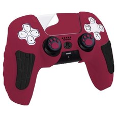 HOHOO PS5 Pro Slim 控制器 DualSense Elite 矽膠握把保護套, 雙色 酒紅色, 單一商品, 1個