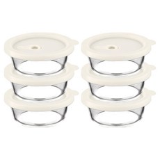 발룬피니 내열강화유리 오븐렌지 밥용기 원형, 6개, 400ml