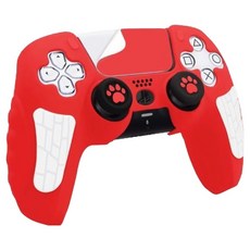 HOHOO PS5 Pro Slim 控制器 DualSense Elite 矽膠握把保護套, 雙色 紅色, 單一商品, 1個