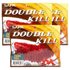 싸파 더블킬 트윈 테일 웜 DKTT-27, 혼합색상, 3개