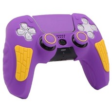 HOHOO PS5 Pro Slim 控制器 DualSense Elite 矽膠握把保護套, 雙色 湖人紫, 單一商品, 1個