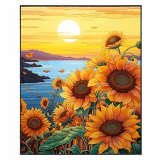 Jcox DIY數字油畫 向日葵 40 x 50 cm 套組, 1套, 1號