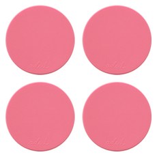 에이드엘 호떡 실리콘 컵받침, 크림핑크, 4개