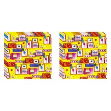 알로데 컬러풀파티 포장지 5p 세트 50 x 70 cm, NO.16 옐로우파티, 2세트