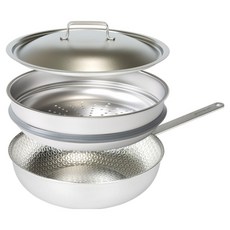 Kitchen-Art Premio 316c 電磁爐鍋具套組, 銀色, 26cm宮廷鍋 + 鍋蓋 + 26cm蒸鍋, 1套