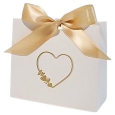 Maket Gamseong 大蝴蝶結小禮物盒, 愛心金色, 20個