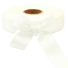 包裝網 SJ 羅紋基本款禮物包裝緞帶 25mm, 02 白象牙色, 45m, 1個