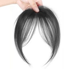 Bellesub自然3D女神瀏海側髮蓬鬆頂部遮蓋假髮真髮手工製作 20cm, 1個, 自然黑
