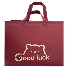 마켓감성 행운곰 부직포백 중형, 레드, 25개