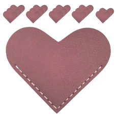 마켓감성 하트 가죽 책갈피, 로즈, 15개