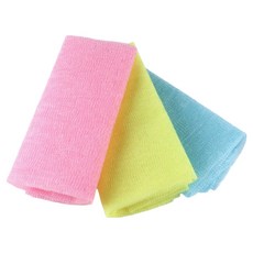 비타벨로 까칠한 각질제거 대형 바디 샤워타월 3종, 핑크 + 옐로우 + 블루, 1개입, 3개