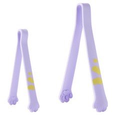 이지실리 실리콘 캐치캣 고양이 주방집게 소 12cm + 중 19cm 세트, 퍼플, 1세트