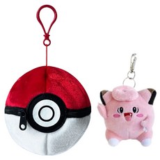 포켓몬스터 몬스터볼 파우치 + 8cm 마스코트 키링 세트, 랜덤발송(키링), 1세트, 13cm