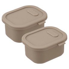 Diar Dolce 鉑金矽膠冷凍密封副食品保存容器, 08 沙米色, 2個, 200ml