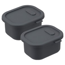 Diar Dolce白金矽膠冷凍密封副食品保存容器, 12 深灰色, 2個, 200ml