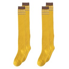 알로데 여성용 쫀쫀 줄무늬 골지 오버니삭스 2켤레 세트