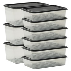 생활엔 휘어지는 말랑핏 블랙 냉동실 전용 밀폐용기 9종 세트, 1세트, 용기 1.3L x 6p + 2.7L x 3p