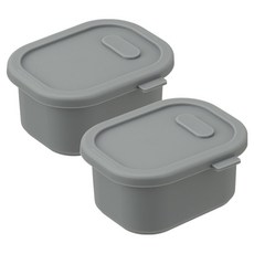 Diar Dolce白金矽膠冷凍密封副食品保存容器, 10 灰色, 2個, 200ml