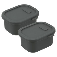 Diar Dolce白金矽膠冷凍密封副食品保存容器, 07 炭灰色, 2個, 200ml