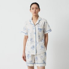 JAJU 女款 60支棉熱帶風短褲睡衣上下套裝