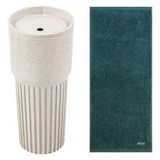 송월타올 컴포트 그라운드 세면타월 200g 코마사 + 커피 텀블러 709ml 선물세트, 그린(세면타월), 아이보리(텀블러), 1세트